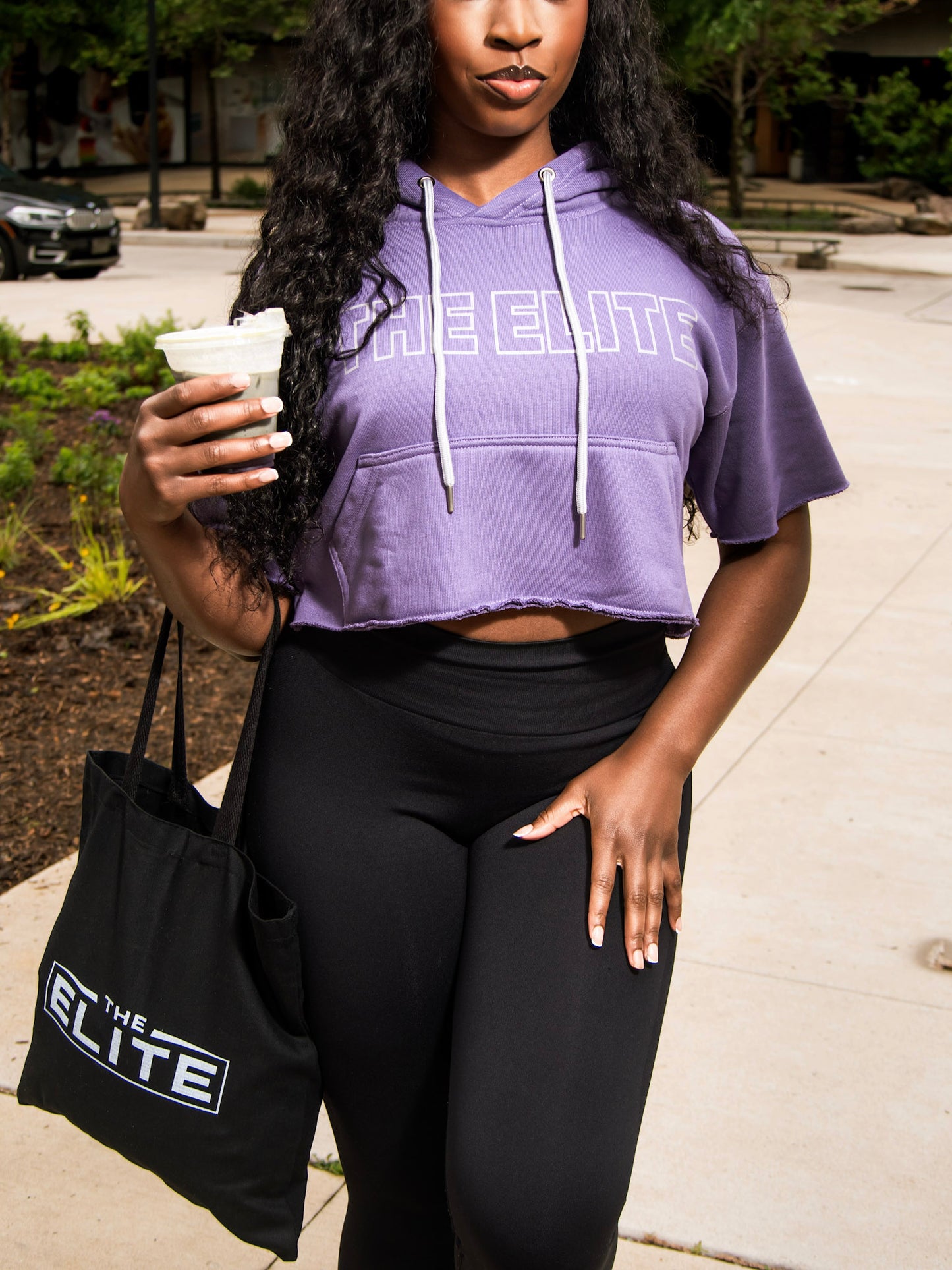 THE ELITE Hoodie – Purple with Grey Lettering
