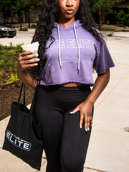 THE ELITE Hoodie – Purple with Grey Lettering