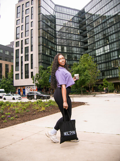 THE ELITE Hoodie – Purple with Grey Lettering